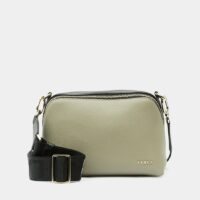 Sac besace Amica cuir grainé Gris Furla