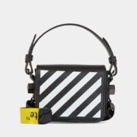 Sac besace Baby Flap cuir Noir Off White