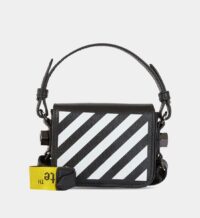Sac besace Baby Flap cuir Noir Off White