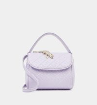Sac besace Baby crocodile relief monogramme cuir Violet Amélie Pichard