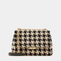 Sac besace Carlyle pied-de-poule Noir Kate Spade New York