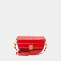 Sac besace Comme un nuage cuir effet croco Rouge Poème Paris