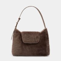 Sac besace Kitten shearling Marron Elleme