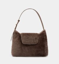 Sac besace Kitten shearling Marron Elleme