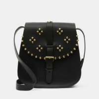 Sac besace Le Sab Rock studs cuir Noir Herbert Frère Soeur