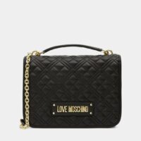 Sac besace Quilted matelassé Noir Love Moschino