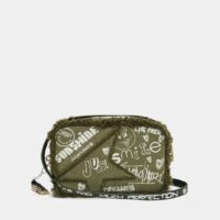 Sac besace Star Bag à bords francs et motif graffiti Vert Golden Goose