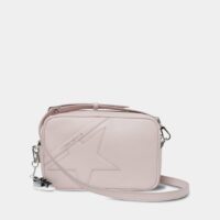 Sac besace Star Bag en cuir grainé rose quartz avec étoile ton sur ton Rose Golden Goose