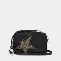 Sac besace Star Bag noir en cuir martelé avec étoile cloutée Noir Golden Goose