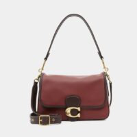 Sac besace Tabby cuir lisse Rouge Coach