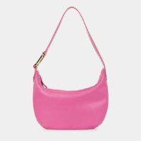 Sac besace demi lune La Liana cuir nappa Rose TL 180