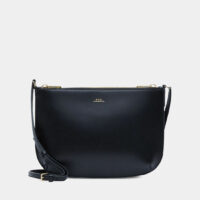 Sac besace demi lune Sarah cuir Noir A.P.C.