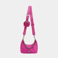 Sac besace matelassée nylon recyclé Rose Kurt Geiger London