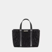 Sac cabas Barbes East-West petit modèle en peau lainée Noir Balenciaga