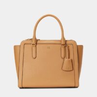 Sac cabas Brooke 27 en cuir Beige Lauren Ralph Lauren