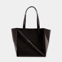 Sac cabas Origami effet brillant et sa pochette Noir Nanushka