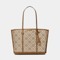 Sac cabas Perry T Monogram Marron Tory Burch