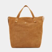 Sac cabas souple Ruban daim perforé Beige Craie