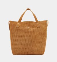 Sac cabas souple Ruban daim perforé Beige Craie