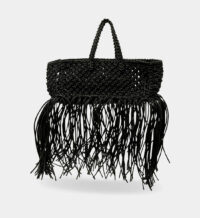 Sac cabas tressé en cuir Noir Yuzefi