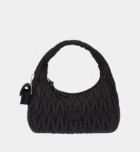 Sac hobo Miu Wander en nylon régénéré matelassé Noir Miu Miu