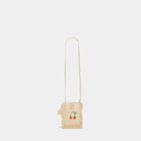 Sac pochette Amourette en raphia Beige Bonpoint