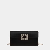 Sac pochette Envelope Flap Flower Buckle Noir Roger Vivier