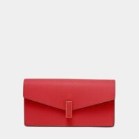 Sac pochette Iside Clutch en cuir Rouge Valextra