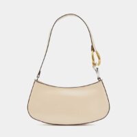 Sac pochette Oliie cuir poli Beige Staud