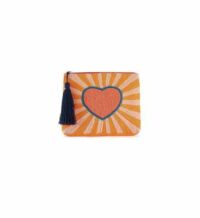 Sac pochette perles AIDAN Orange Wild