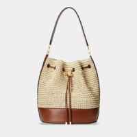 Sac seau Andie en cuir Beige Lauren Ralph Lauren