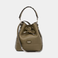 Sac seau Ninon  mini en cuir Vert Lancel