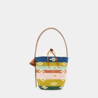 Sac seau Rainbow fleurs sisal et coton Multicolore Cesta Collective