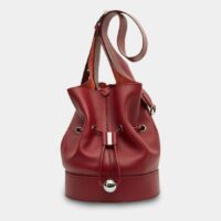 Sac seau et pochette Chéri en cuir lisse Rouge Lancel