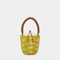 Sac seau sisal et coton Mustard Floral Jaune Cesta Collective