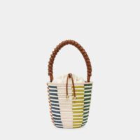 Sac seau sisal stripe et toile coton Multicolore Cesta Collective