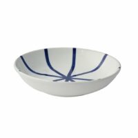 Saladier rond bas Docle vita en céramique blanche et bleue Ø30 cm Blanc Easy Life