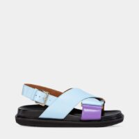 Sandales Fussbett en cuir Bleu Marni