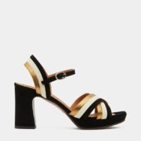 Sandales à talon Keyko cuir daim et lisse Noir Chie Mihara