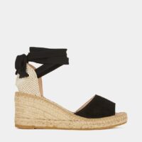 Sandales espadrilles compensées Ania suède Noir Kanna