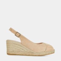 Sandales espadrilles slingback compensées Laura suède Beige Kanna