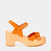 Sandales sabots Yris brides cuir nappa Orange Youyou