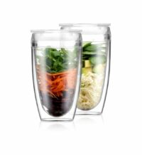 Set de 2 gobelets hermétiques PAVINA double paroi en plastique 400 ml Blanc Bodum