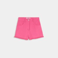 Short coton mélangé bords effilochés Rose MSGM