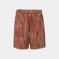 Short droit coton denim tie and dye Marron Stussy