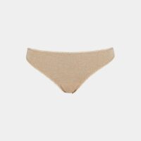 Slip paillettes dentelle Beige Momoni