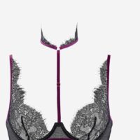 Soutien-gorge corbeille harnais amovible Coup de Foudre Noir Maison Close