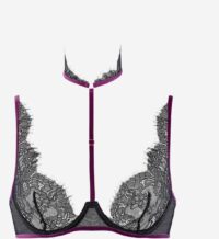 Soutien-gorge corbeille harnais amovible Coup de Foudre Noir Maison Close