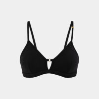 Soutien-gorge triangle Flora sans armatures coton bio Noir Mina Storm