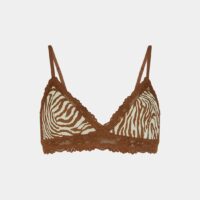 Soutien-gorge triangle fantaisie dentelle sans armatures Marron Samsøe Samsøe